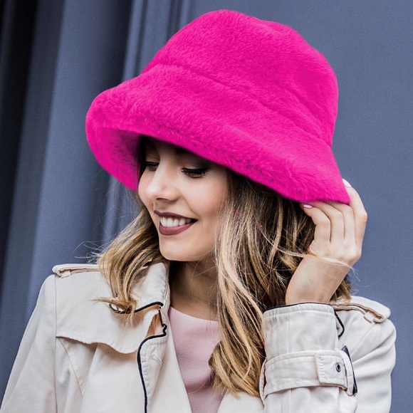 Accessories - COPY - Plush Bucket Hat - HAWT PINK